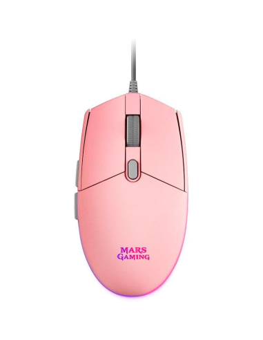 Ratón Mars Gaming MMG 3200DPI RGB rosa.
