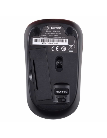 Ratón Inalámbrico Hiditec reader negro Avago 3000