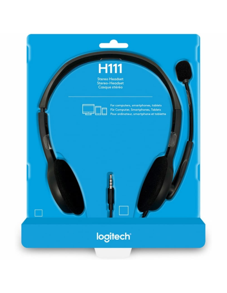 Auriculares con micrófono Logitech Stereo H111 con cable 2.5mm .