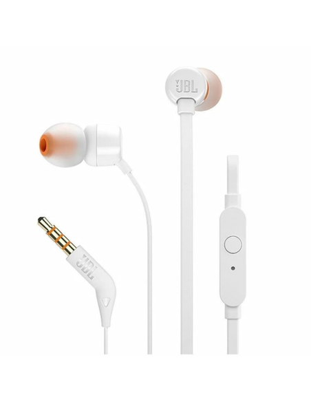 Auriculares con Micrófono JBL JBLT110WHT con cable 3.5 mm