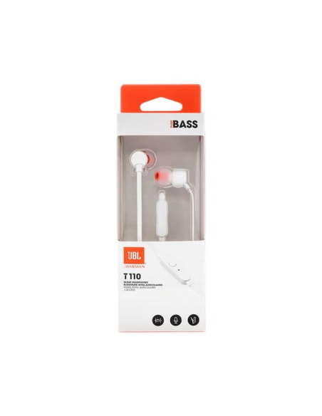 Auriculares con Micrófono JBL JBLT110WHT con cable 3.5 mm