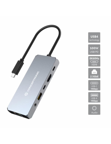 Hub CONCEPTRONIC  6-1 USB4 40GBPS HDMII LAN USB USC C Audio