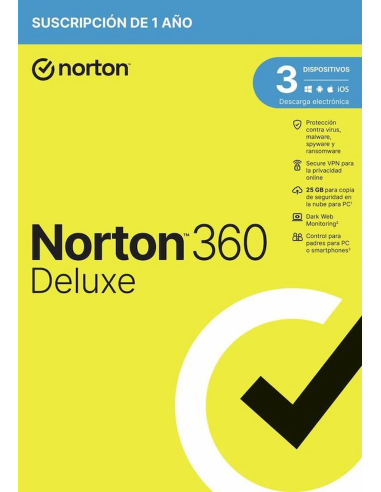NORTON 360 DELUXE 25GB ES 1 USER 3 DEVICE 12MO
