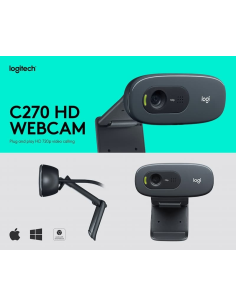 Webcam + Micrófono Logitech C270 USB 2