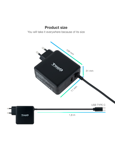 Cargador Portatil 65W USB C