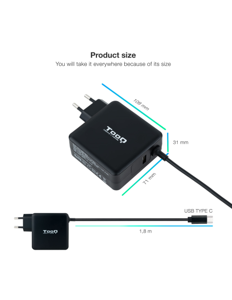 Cargador Portatil 65W USB C